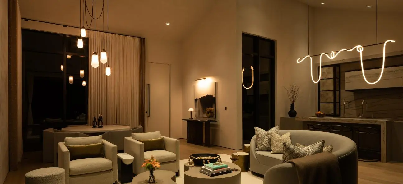 Living premium con iluminación inteligente Lutron Argentina